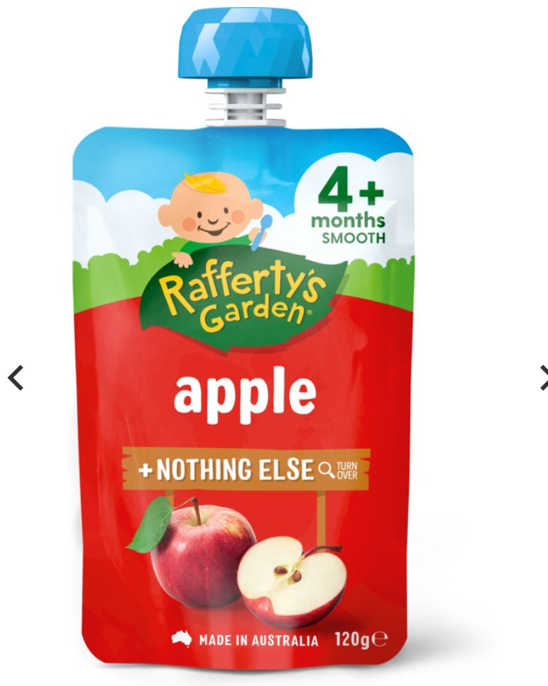 Rafferty's Garden Apple Puree & Nothing Else Baby Food Pouch 4+ Months 120g