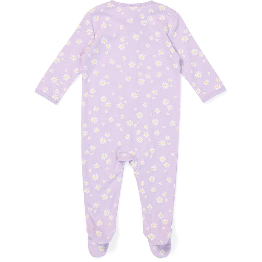 Dymples Baby Organic Cotton Floral Print Coverall - Purple