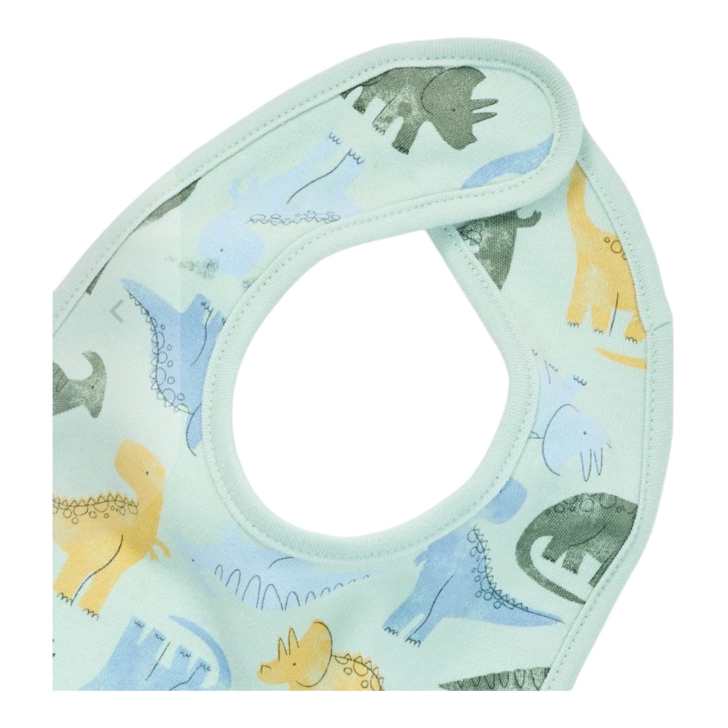 Dymples Baby Dinosaur Print Bandana Bibs 2 Pack - Green & White - Size One Size