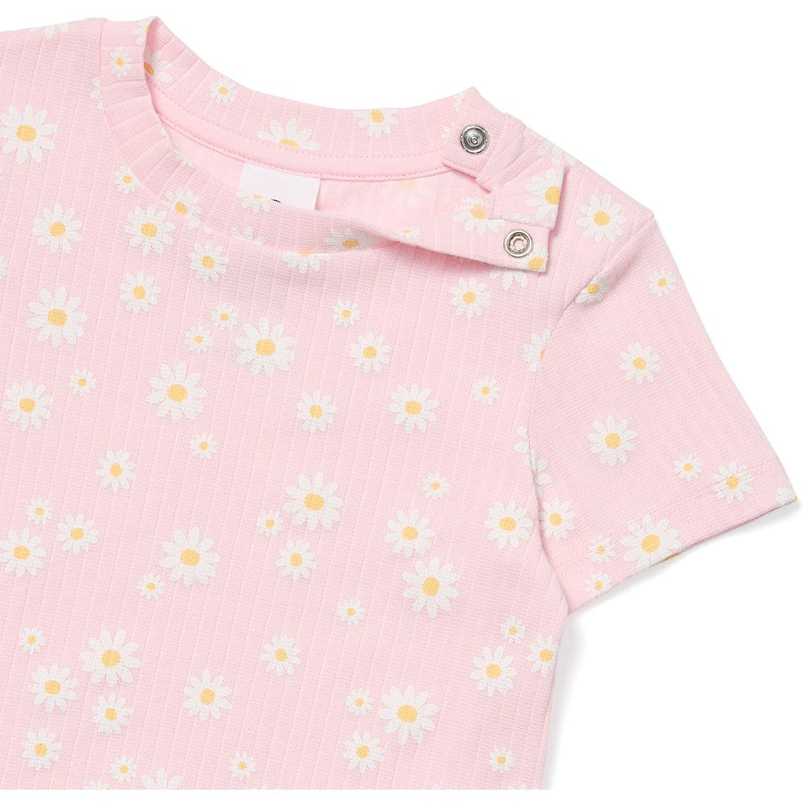 Dymples Baby Rib Floral Print Tee - Pink