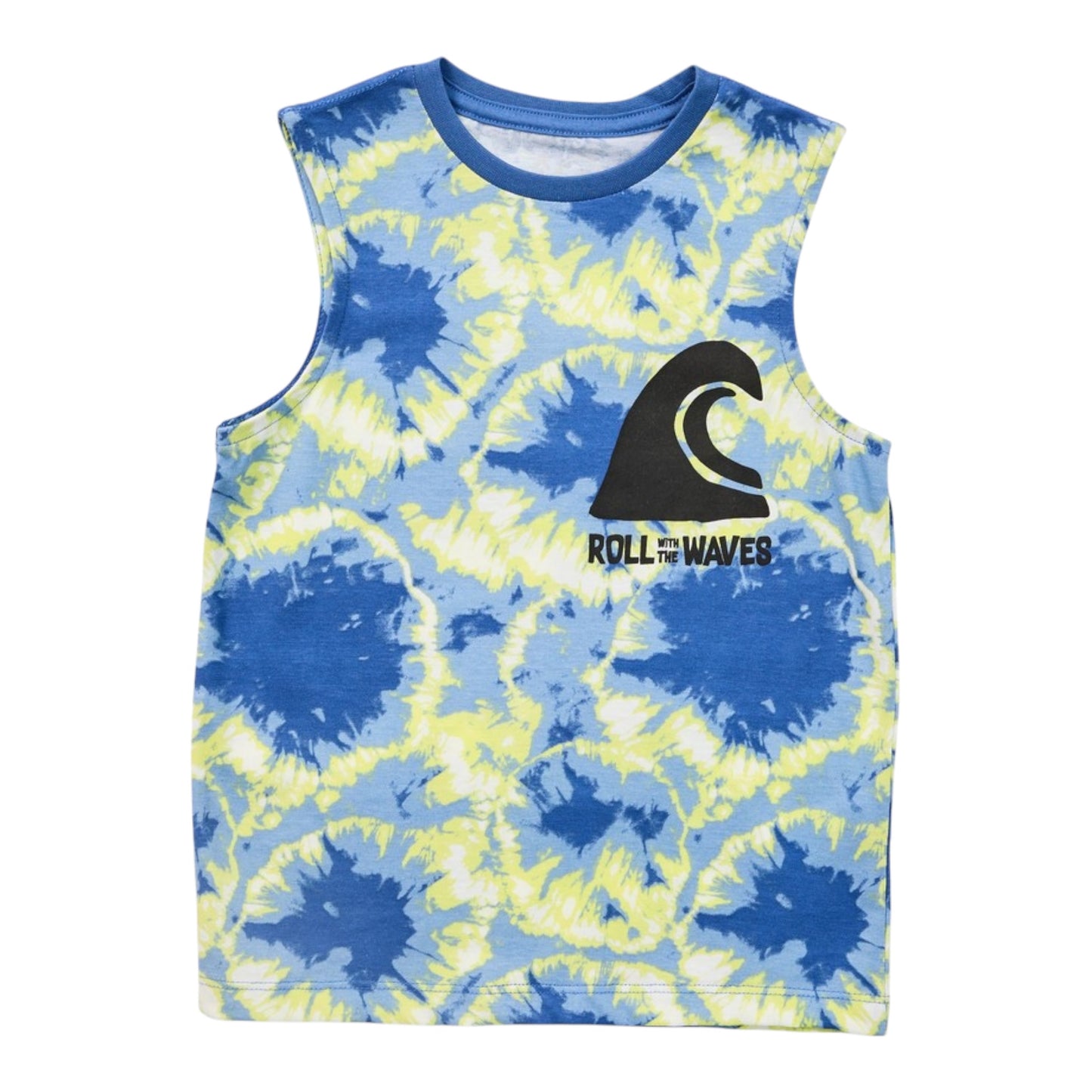 K-D Kids Tie Dye Print Tank - Blue & Green