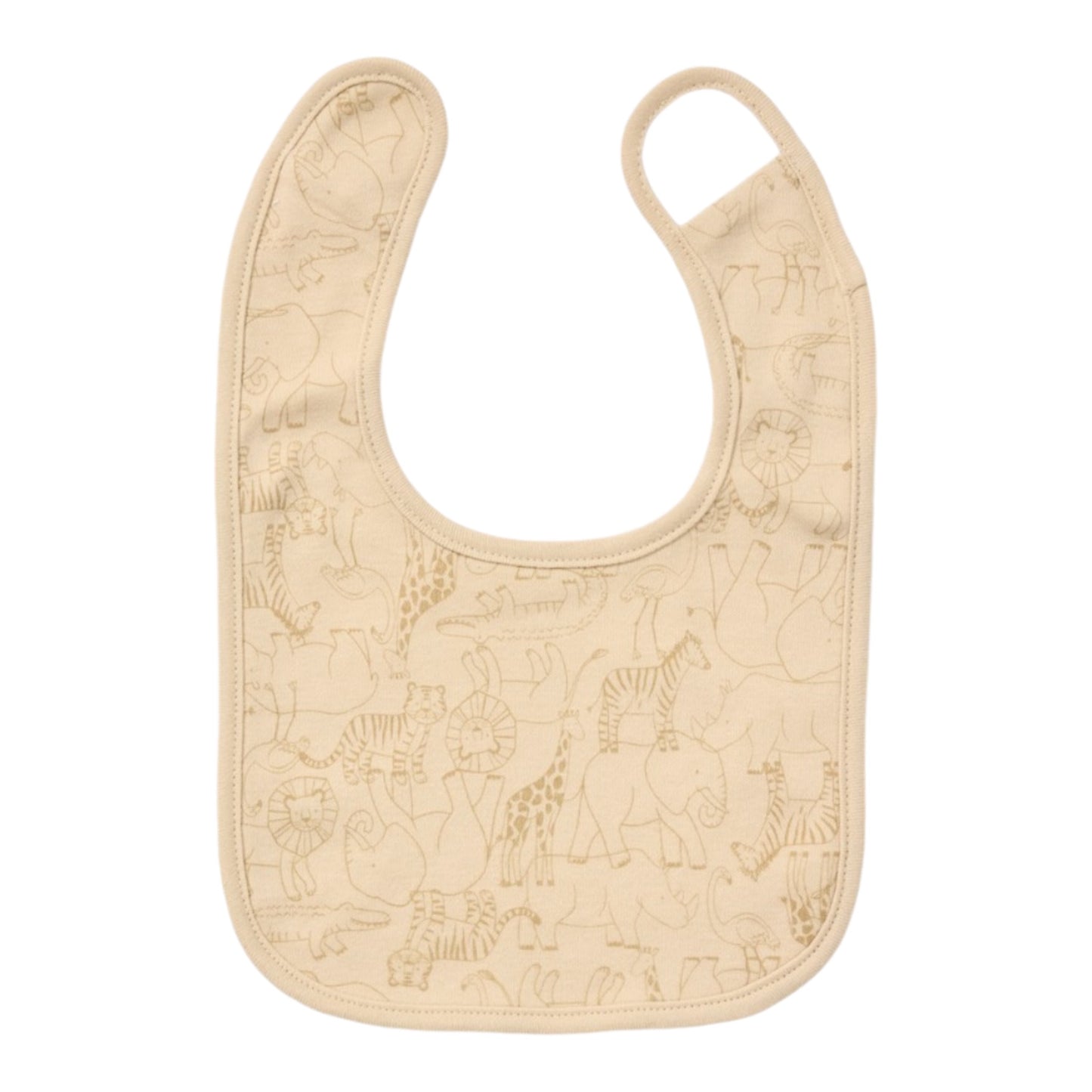 Dymples Baby Safari Print Newborn Bib 2 Pack - White & Brown - Size One Size