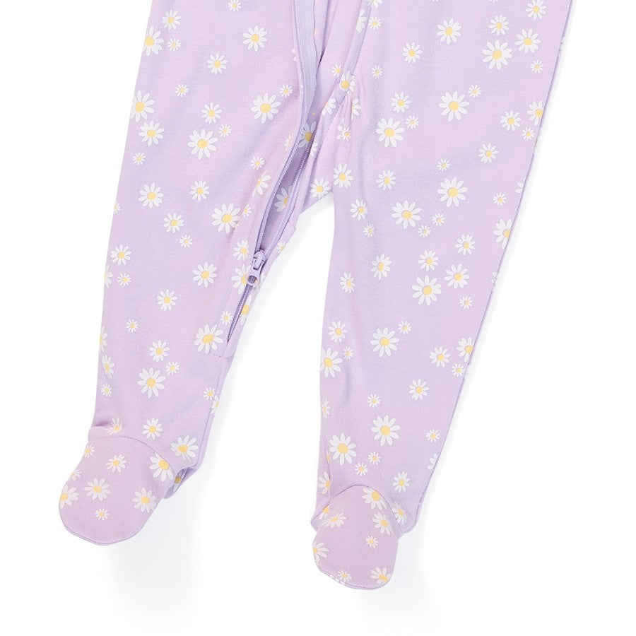 Dymples Baby Organic Cotton Floral Print Coverall - Purple