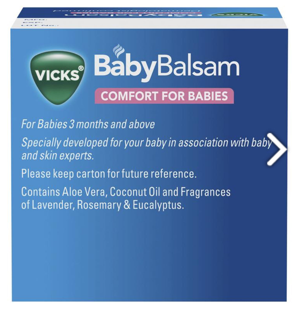 Vicks Baby Balsam Decongestant Chest Rub 50g