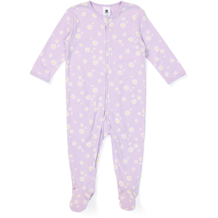 Dymples Baby Organic Cotton Floral Print Coverall - Purple