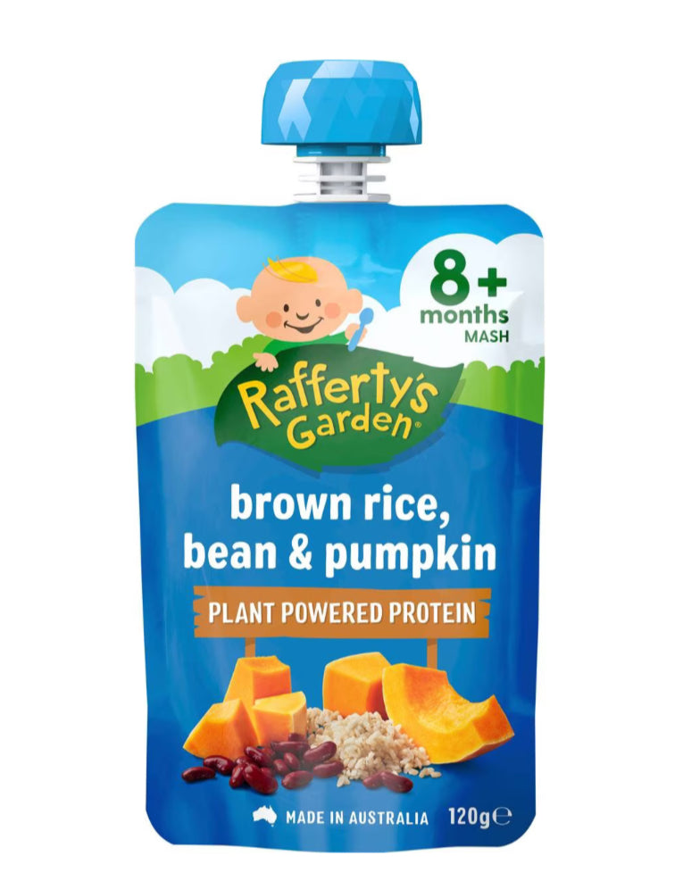 Rafferty's Garden Brown Rice Bean & Pumpkin Baby Food Pouch 8+ Months 120g