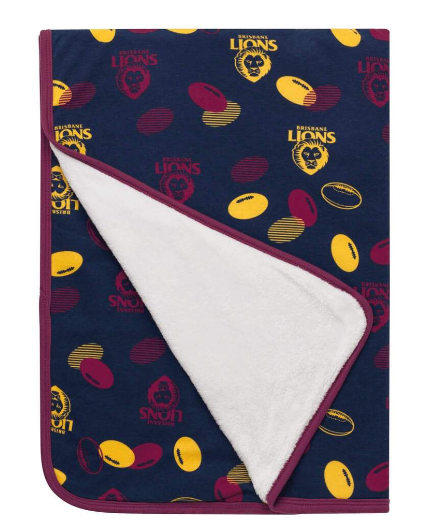 Brisbane Lions Fleece Baby Blanket