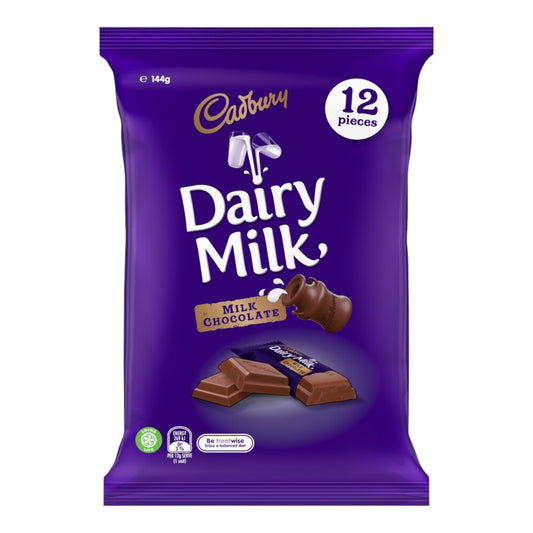 Cadbury Dairy Milk Chocolate Sharepack 12 Pieces 144g