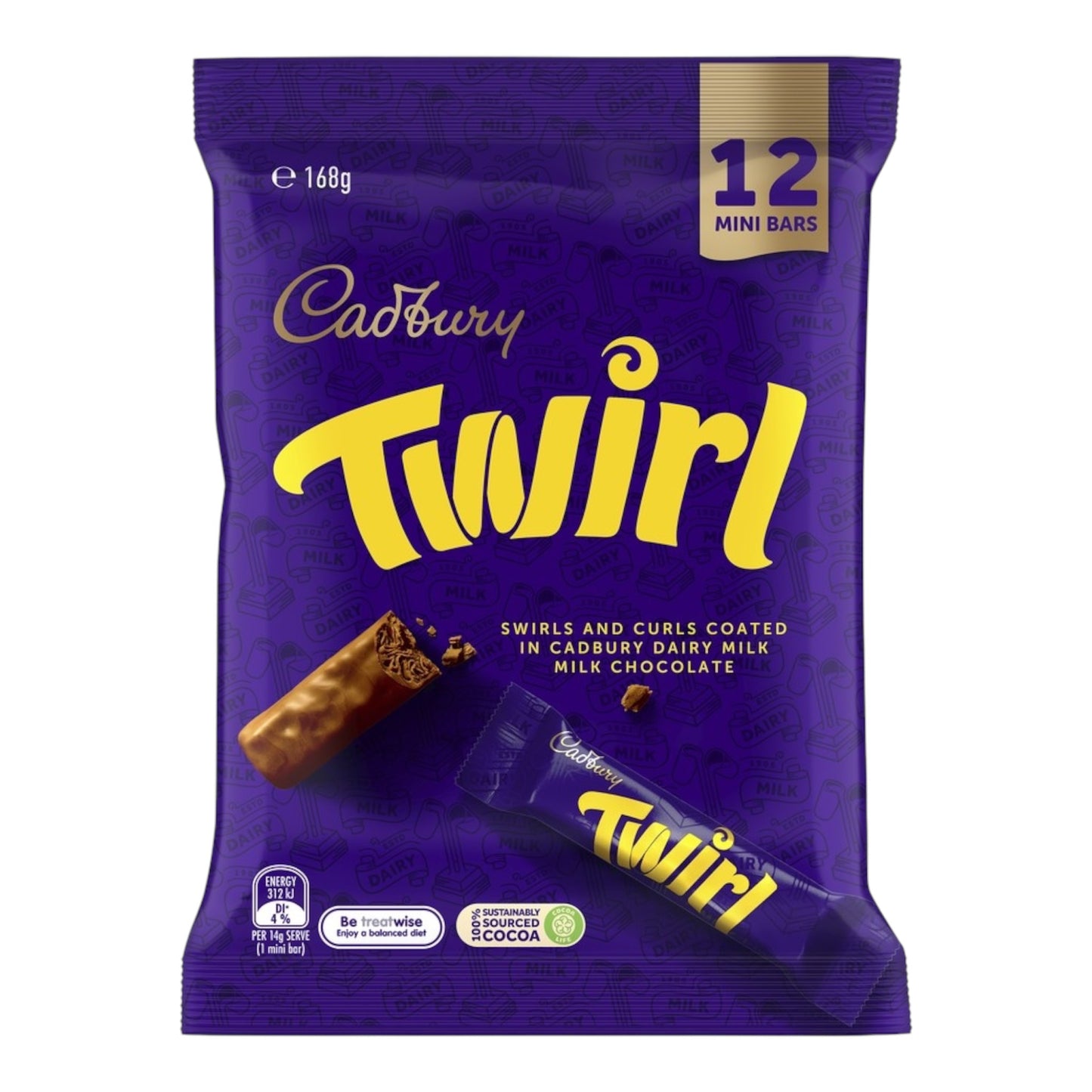 Cadbury Twirl Chocolate Sharepack 12 Pieces 168g