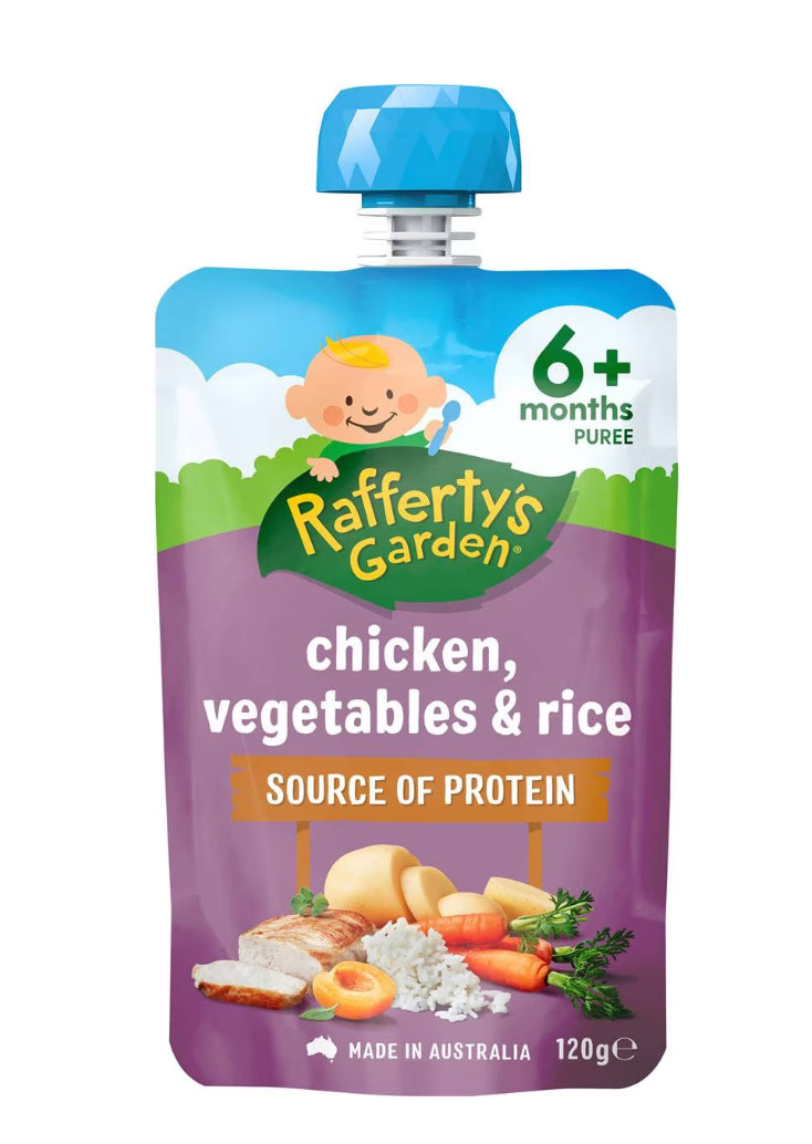 Rafferty's Garden Baby Food Pouch Chicken Vegetables & Rice 6+ Months 120g