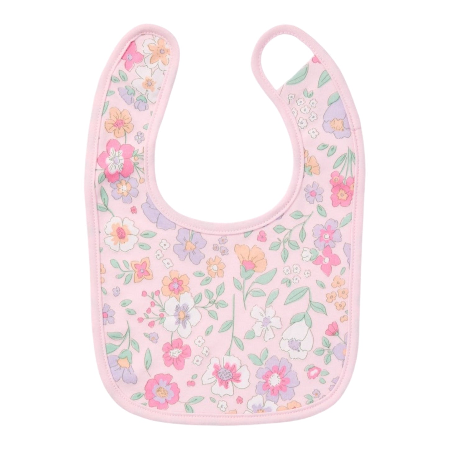 Dymples Baby Floral Print Newborn Bib 2 Pack - Pink - Size One Size