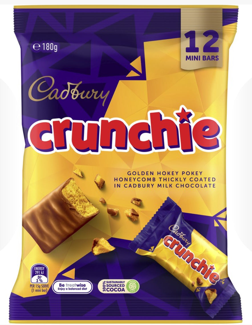 Cadbury Crunchie Chocolate Sharepack 12 Pieces 180g