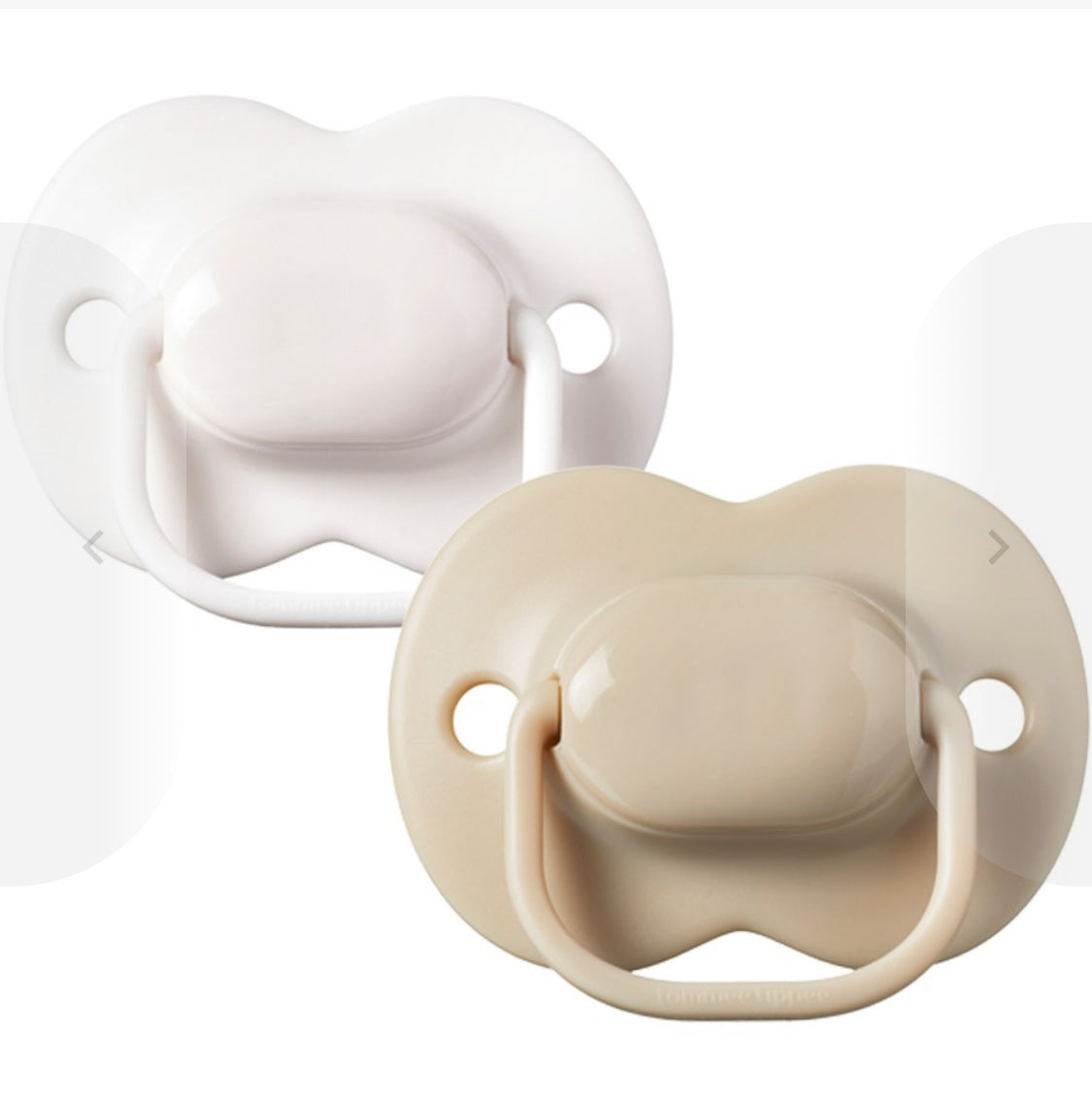 Tommee Tippee Cherry Soothers 0-6m 2 Pack Dummies - White & Beige