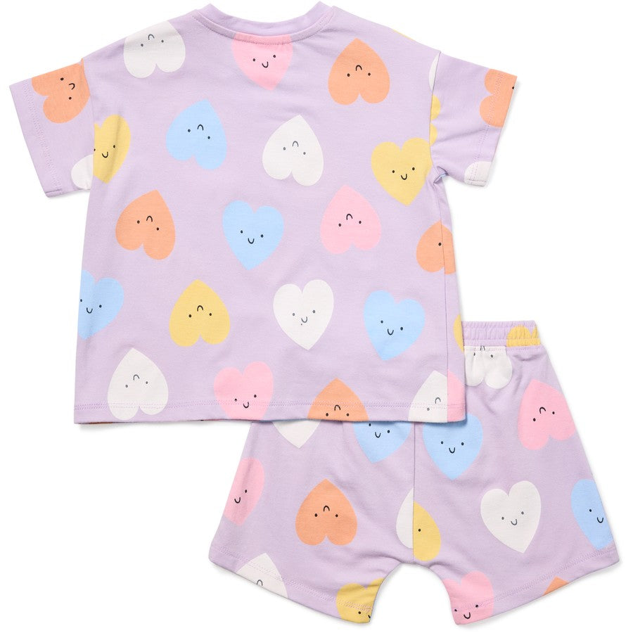 Dymples Baby Heart Print Value Set - Purple