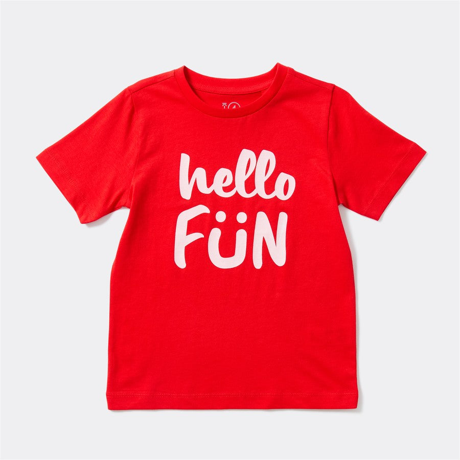 K-D Kids Hello Fun Print Tee - Red