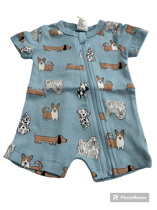 Blue dog bodysuit newborn