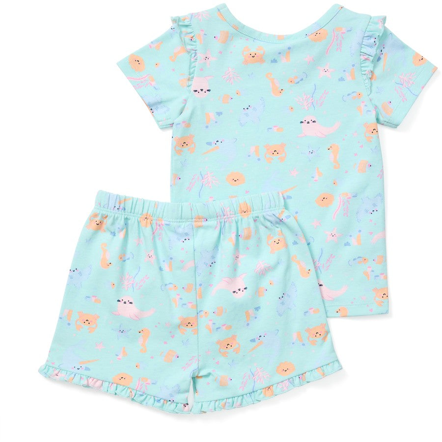 Dymples Baby Sea Creature Print Pyjama Set - Mint