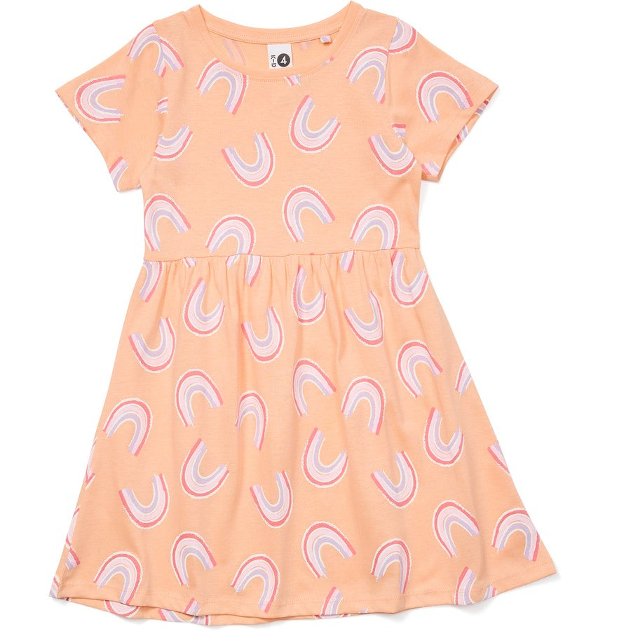 K-D Kids All Over Print Jersey Dress - Sunset