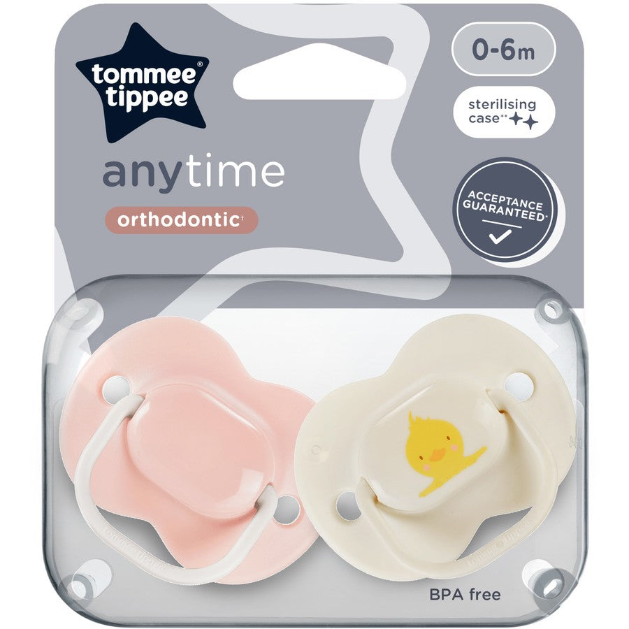 Tommee Tippee Anytime Soothers 0-6m 2 Pack - Assorted*