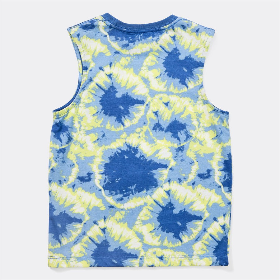 K-D Kids Tie Dye Print Tank - Blue & Green