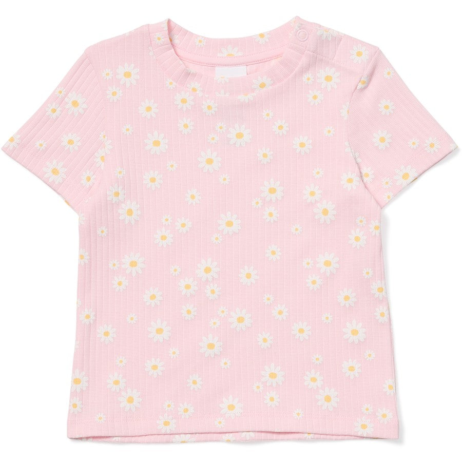 Dymples Baby Rib Floral Print Tee - Pink