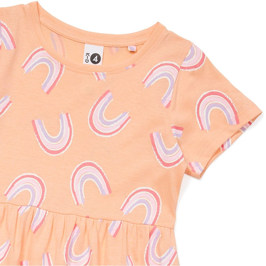 K-D Kids All Over Print Jersey Dress - Sunset