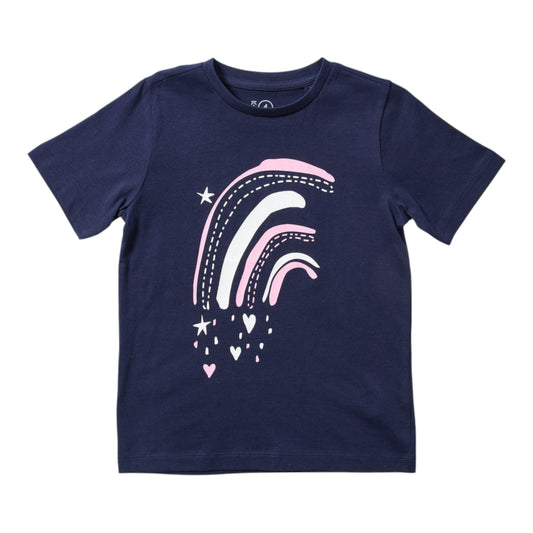 K-D Kids Rainbow Print Tee - Peacoat