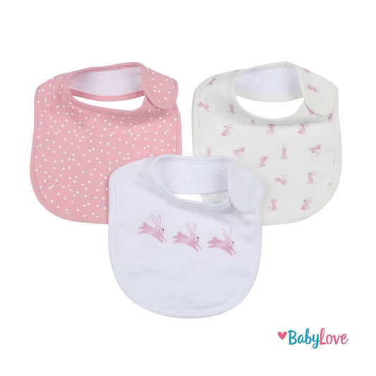 3 Pack Organic Cotton Bibs - Bunny