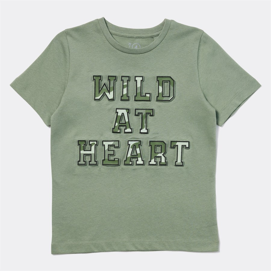 K-D Kids Embossed Tee - Khaki