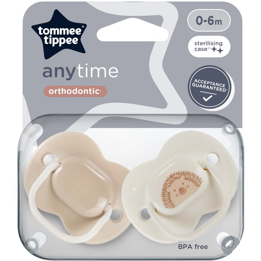 Tommee Tippee Anytime Soothers 0-6m 2 Pack - Assorted*