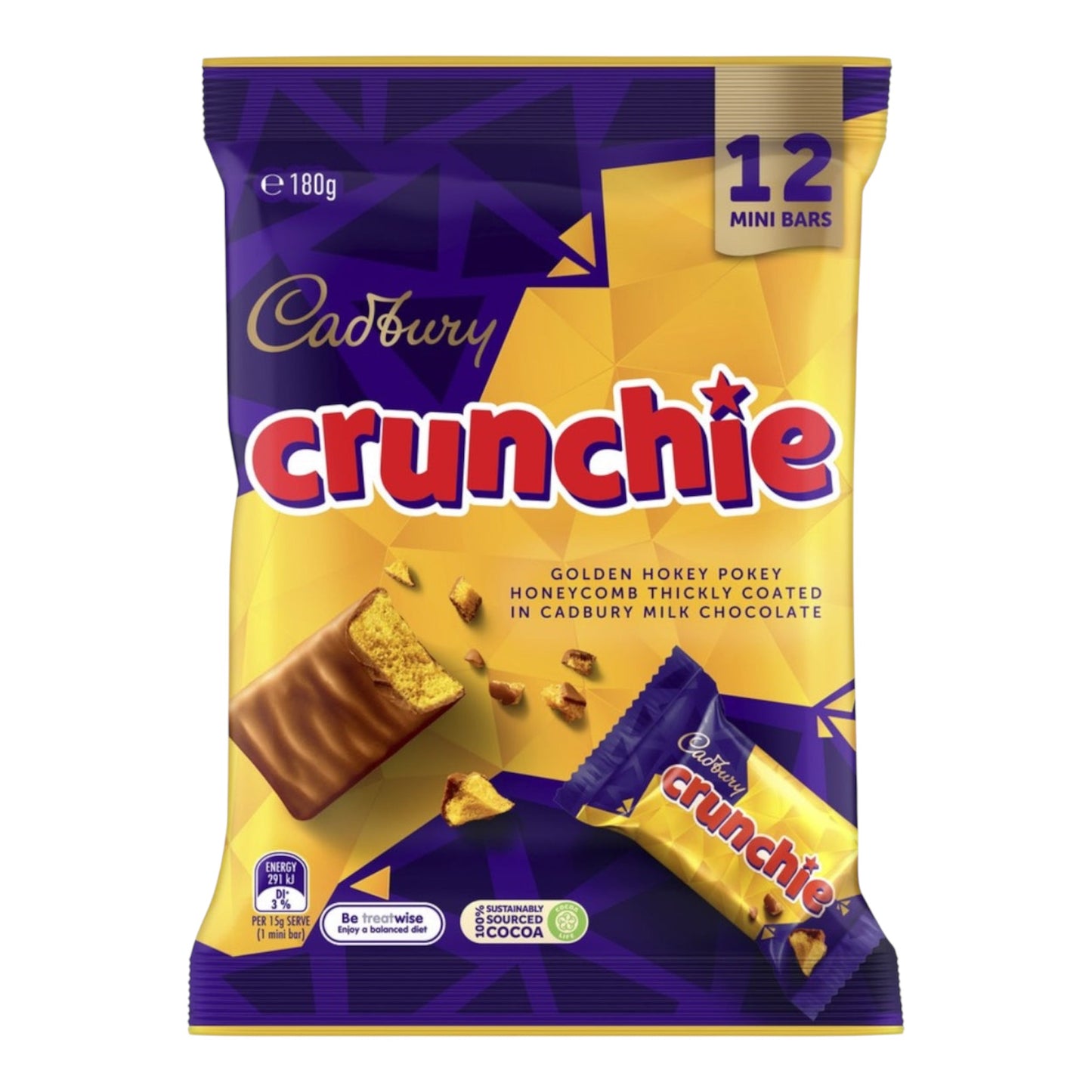 Cadbury Crunchie Chocolate Sharepack 12 Pieces 180g