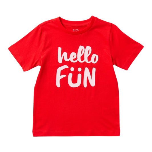 K-D Kids Hello Fun Print Tee - Red