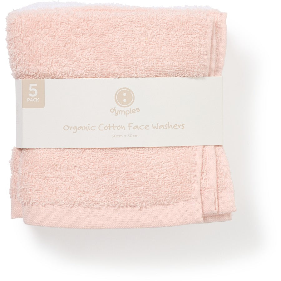 Dymples Organic Cotton Face Washer 5 Pack