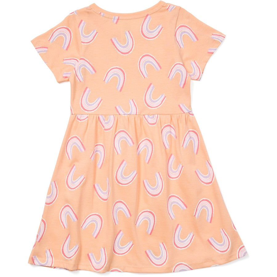 K-D Kids All Over Print Jersey Dress - Sunset