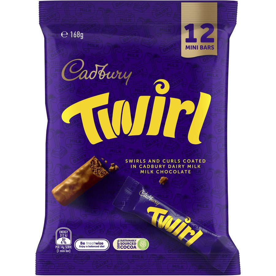 Cadbury Twirl Chocolate Sharepack 12 Pieces 168g