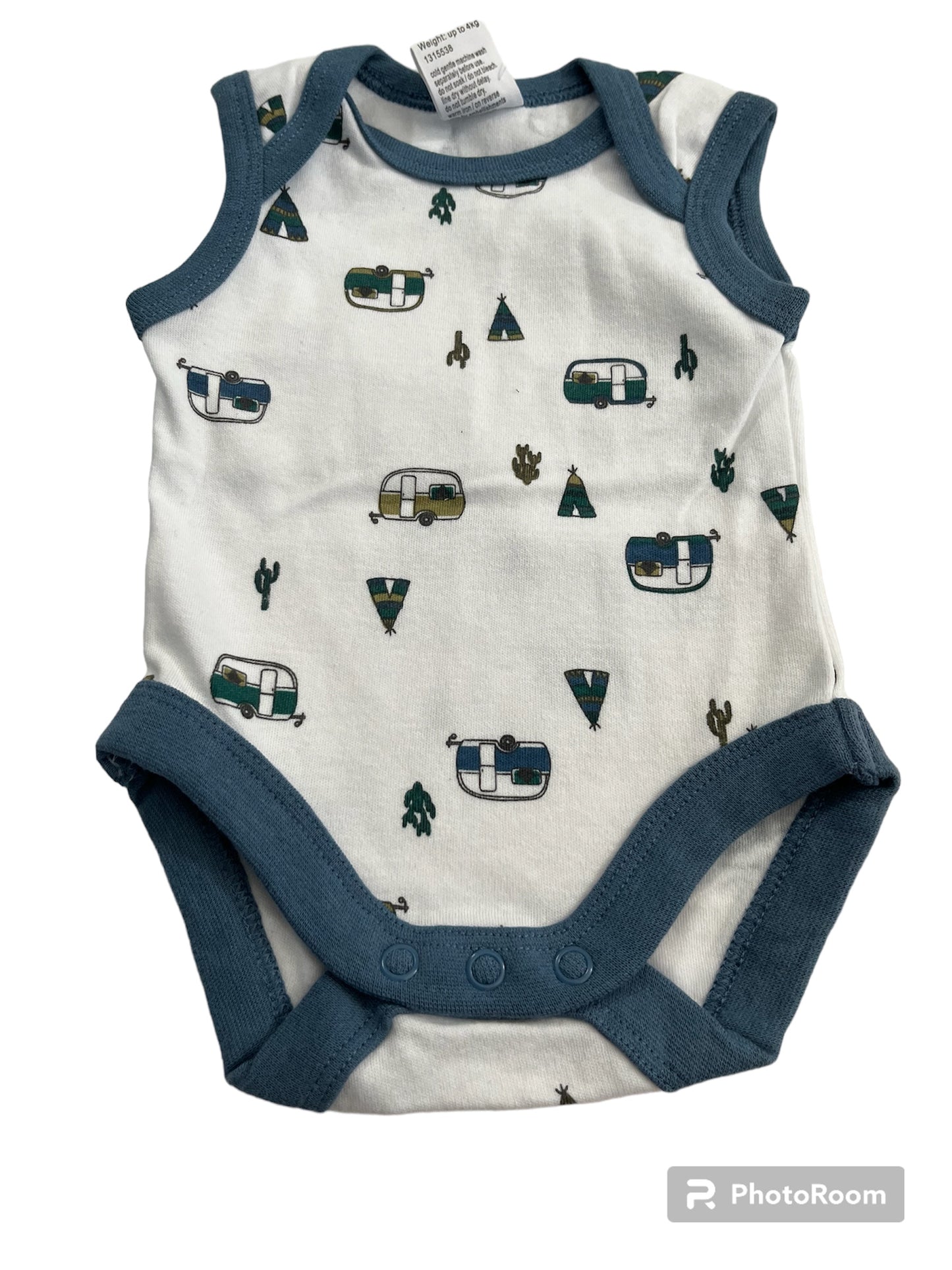 White blue bodysuit newborn