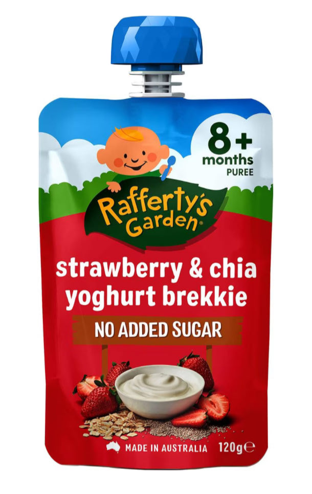 Rafferty's Garden Strawberry & Chia Yoghurt Brekkie Baby Food 8+ Months 120g