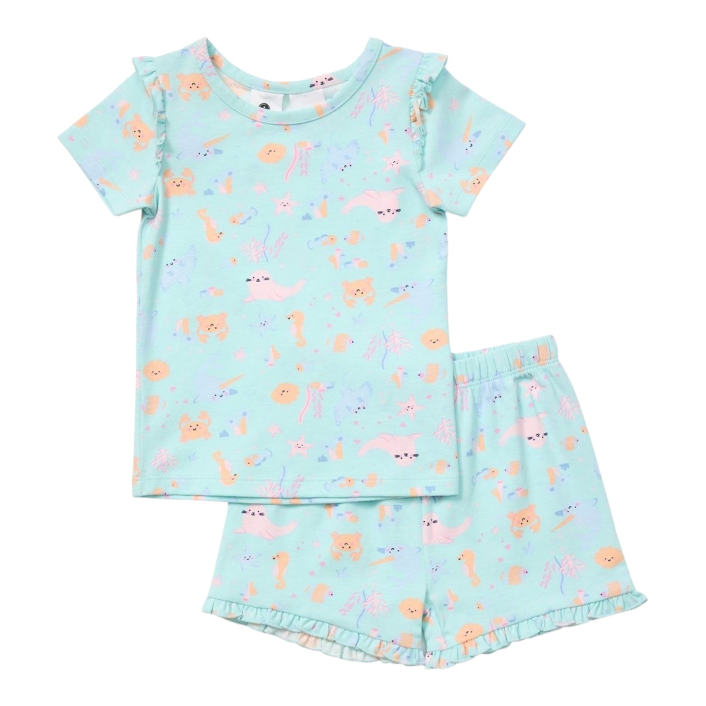 Dymples Baby Sea Creature Print Pyjama Set - Mint