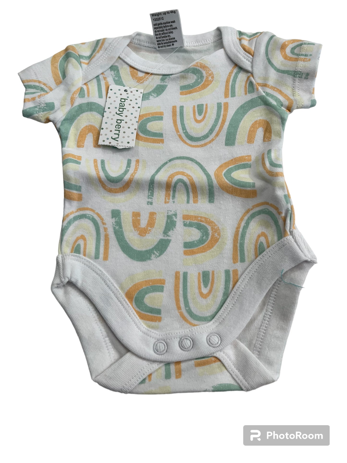 White rainbow bodysuit newborn