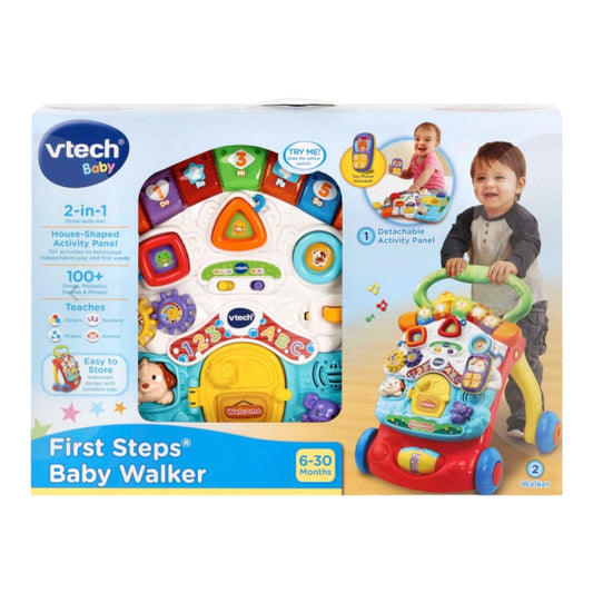 VTech First Steps Baby Walker with Detachable Learning Centre - Red