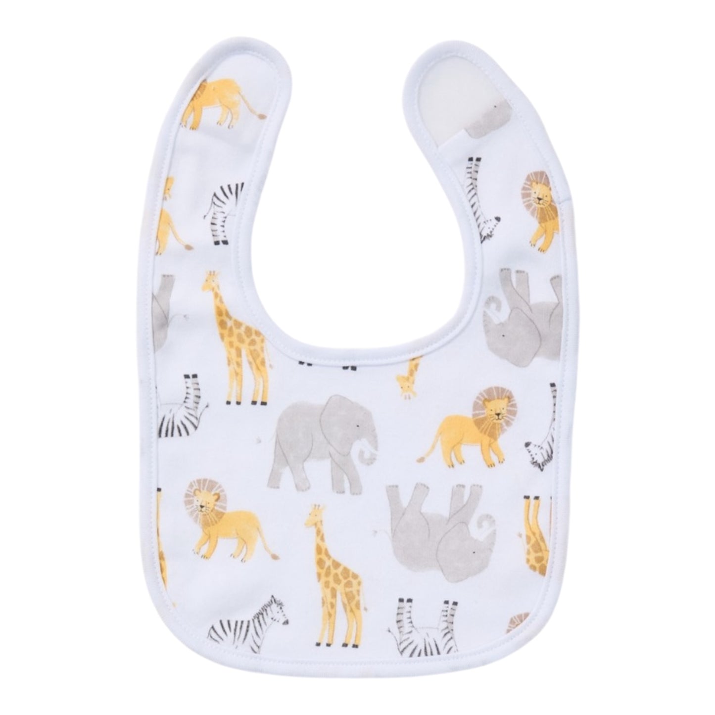 Dymples Baby Safari Print Newborn Bib 2 Pack - White & Brown - Size One Size