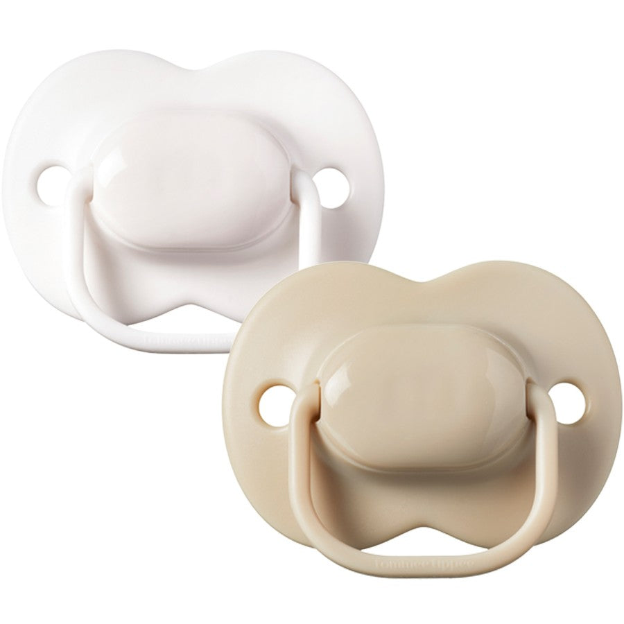 Tommee Tippee Cherry Soothers 0-6m 2 Pack Dummies - White & Beige