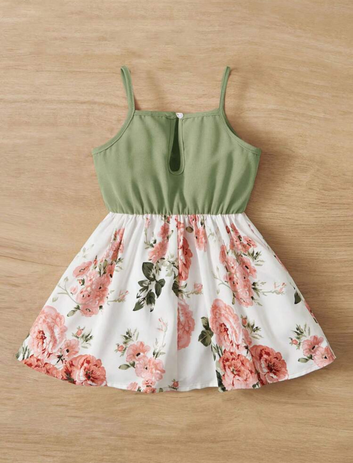 SHEIN Baby Girl Cute Floral Print Spaghetti Strap Dress