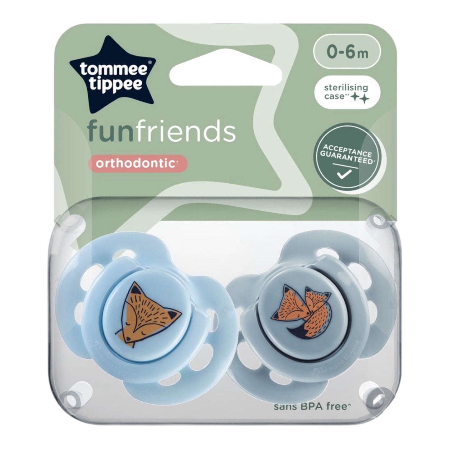 Tommee Tippee Fun Style Soothers 0-6m 2 Pack Dummies - Assorted*