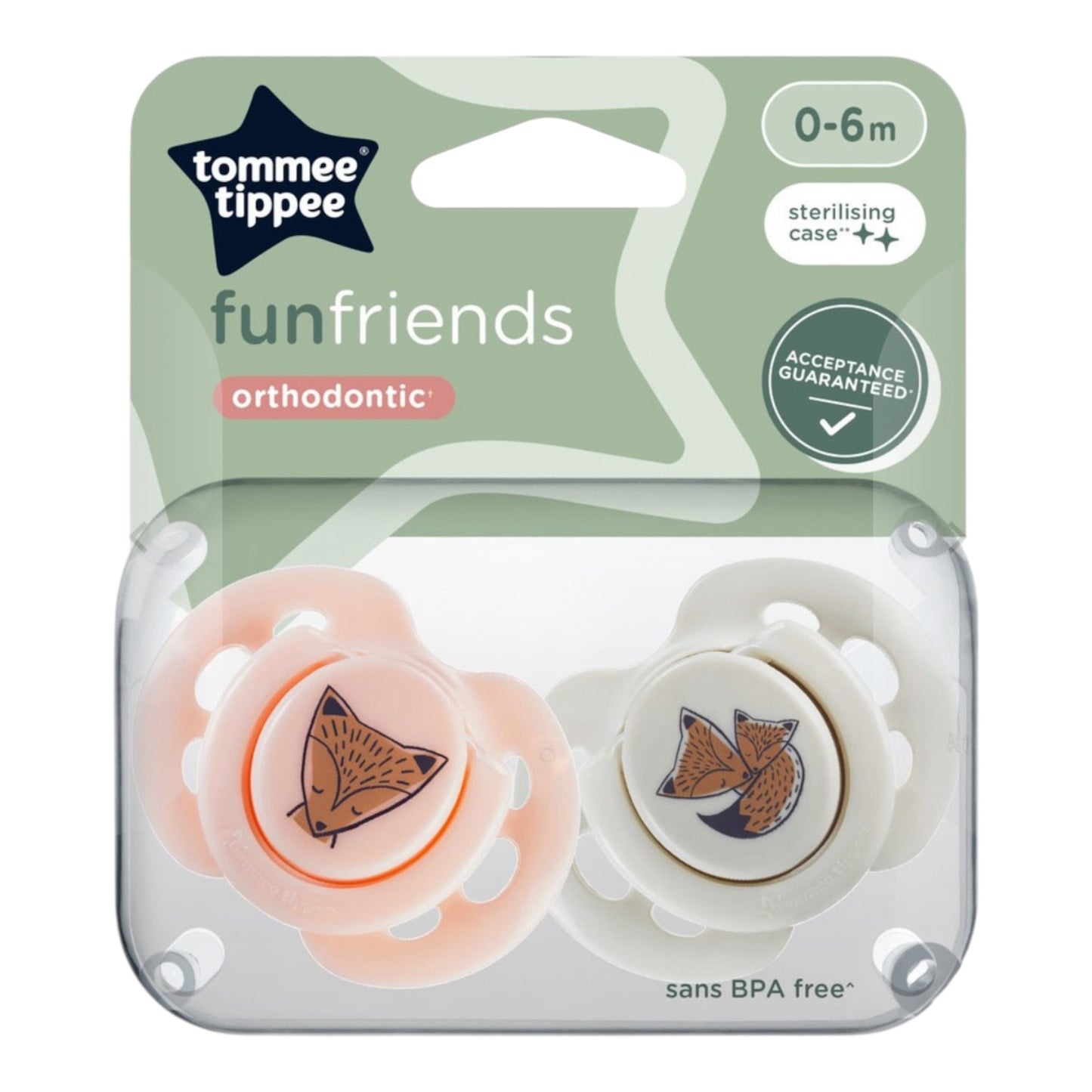 Tommee Tippee Fun Style Soothers 0-6m 2 Pack Dummies - Assorted*