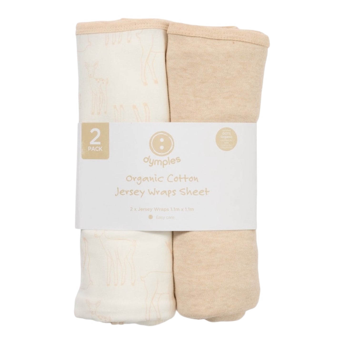 Dymples Cotton Jersey Wraps 2 Pack - Natural