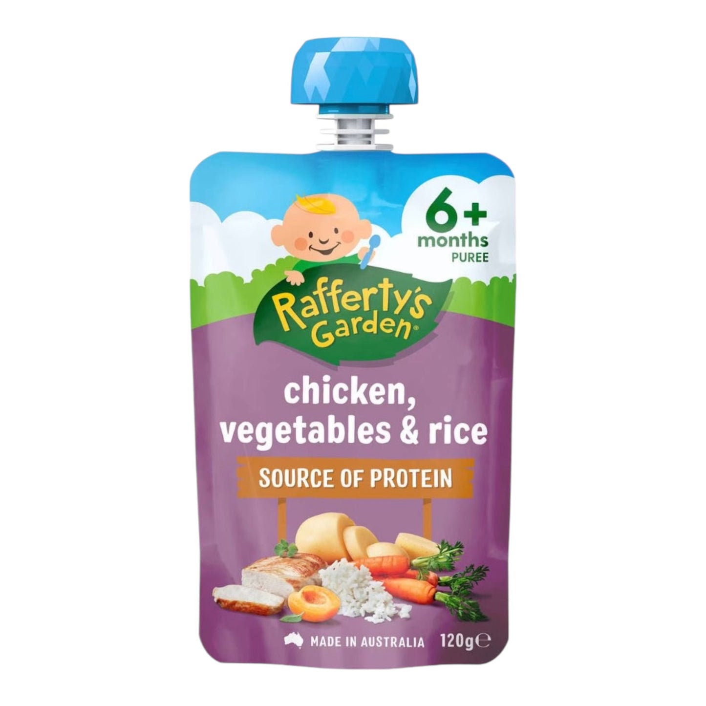 Rafferty's Garden Baby Food Pouch Chicken Vegetables & Rice 6+ Months 120g