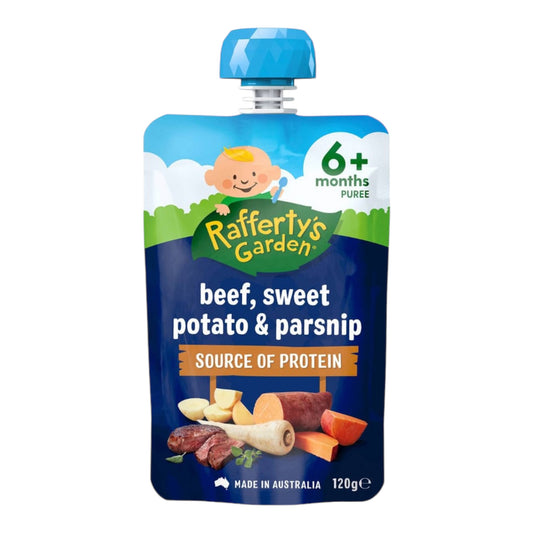 Rafferty's Garden Baby Food Pouch Beef, Sweet Potato & Parsnip 6+ Months 120g