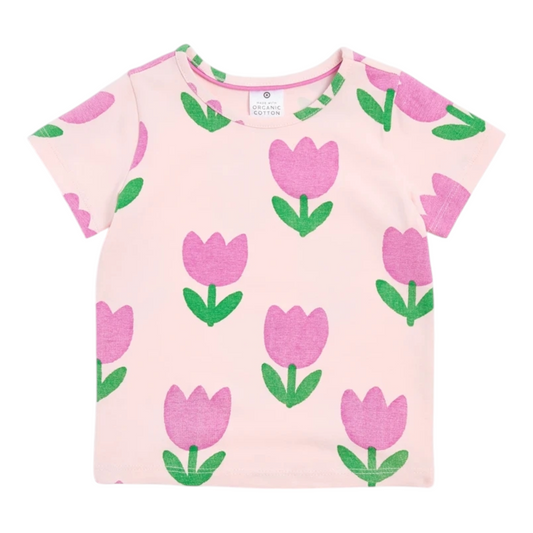 Baby Organic Cotton T-shirt - Tulips