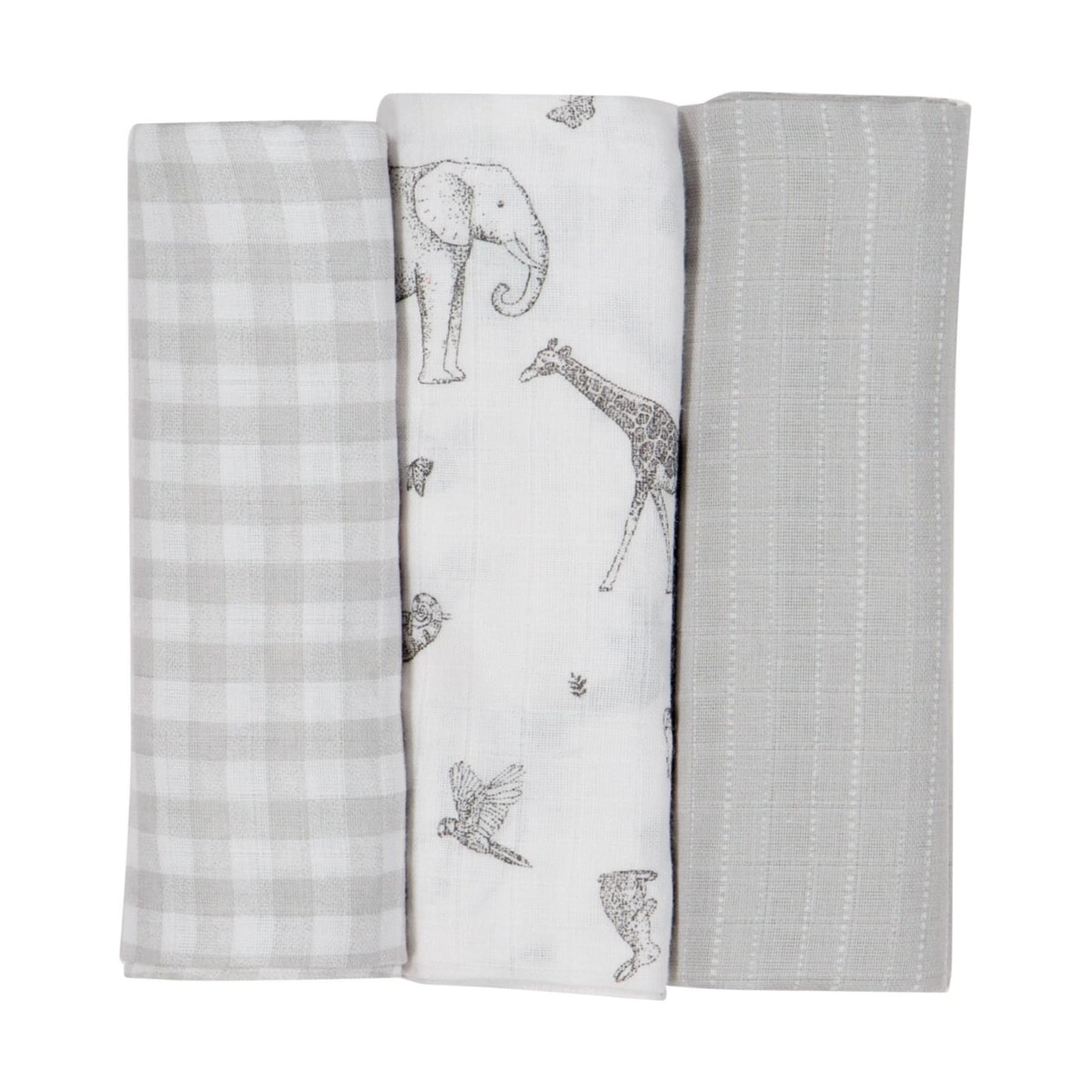 3 Pack Muslin Wraps - Jungle